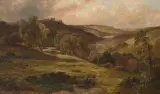 Hügelige Landschaft by Clarence Roe, oil on canvas, offered Jun 2024
