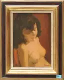 Weiblicher Akt by H. Stauder, oil on panel, sold Jun 2024