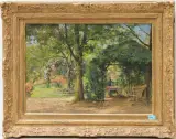 Blick in einen Garten by Frankreich, um 1900, oil on canvas, offered Jun 2024
