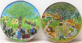Folge von vier Bildern: Frühling / Sommer / Herbst / Winter by Lisa Kreitmeir, 1977, oil on panel, offered Jun 2024