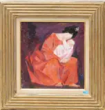 Madre in rosso by Trento Longaretti, 1967, oil on canvas, sold Jun 2024