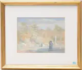 Spaziergang im Park by Martin Stekker, 1904, watercolor, sold Jun 2024