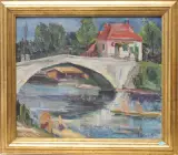 Sommer am Fluss by Fritz Zolnhofer, oil on canvas, sold Jun 2024