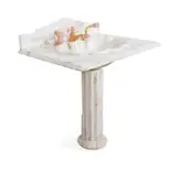 Untitled by Sherle Wagner, marble Shell Counter Pedestal sink having a shaped backsplash, sold Jan 2023