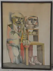 Untitled by Jorge Dumas, watercolor and charcoal on paper, sold Oct 2024