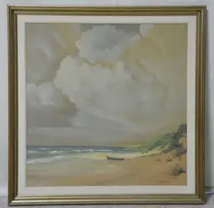 large painting beach seascape by Carolyn Blish, oil on canvas, sold Oct 2024