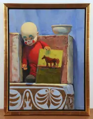 painting "Horse Crossing by Randall Sexton, oil on canvas, sold Nov 2024