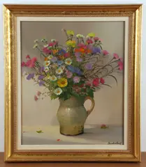 still life painting "Printaniere by Andre Robert, oil on canvas, sold Nov 2024