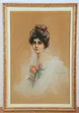 Portrait of a Young Woman by Karl Kappes, pastel on paper, sold Nov 2024
