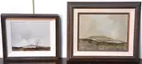 (2) landscape paintings by Don Hornberger, acrylic on mylar, sold Nov 2024