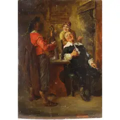 Violin Player by Emil Zimmermann, oil on panel, sold Jun 2022