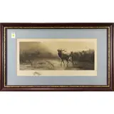 Wildlife Scene by Richard Creifelds, engraving with remarque, sold Jun 2022