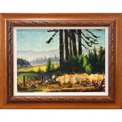 Wooded Landscape by John August Dominique, oil on canvas, sold Jun 2022