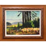 Wooded Landscape by John August Dominique, oil on canvas, sold Jun 2022