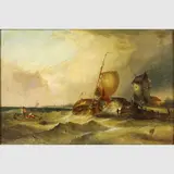 Ship at the Dock by Clarkson Frederick Stanfield, 1815, oil on canvas, sold Jun 2022