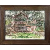 Japanese Tea Garden by Marjorie Stevens, watercolor on paper, sold Jun 2022
