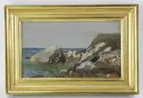 shore view by Carl Philipp Weber, pastel on paper, sold Dec 2024