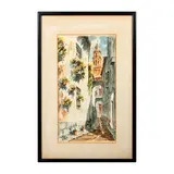 Original Watercolor Painting by Street Scene Sevilla, Watercolor of a street in the old quarter of Sevilla, sold Aug 2023