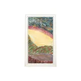 Mixed Media Abstraction by Brilliance IV, Large mixed media painted organic shaped abstraction on pape, sold Aug 2023