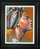 Portrait of a Woman in Profile by Wakaba Mutheki, oil on canvas, sold Oct 2023