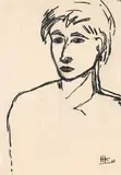 Portrait of a Man by Hardus Koekemoer, charcoal on paper, sold Oct 2023