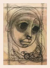 Portrait of a Woman by Ben Macala, pastel and charcoal on paper, sold Oct 2023