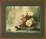 Still Life with Roses by W. Scott Smith, watercolour on paper, sold Oct 2023