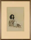 Portrait of a Woman by John Smith, pastel on paper, sold Oct 2023
