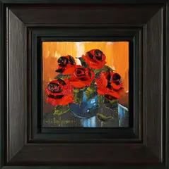 Still Life with Roses III by Gerhard Smit, oil on canvas, sold Oct 2023