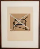 El Quadern Robat by Antoni Tàpies, Etching and Aquatint with hand-painted details and embossed ears to center, sold Apr 2024