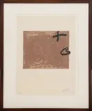Untitled by Antoni Tàpies, Etching and Aquatint on Paper with hand-painted details, sold Apr 2024