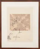 Abstract Composition by Antoni Tàpies, Etching and Aquatint with embossed details, sold Apr 2024