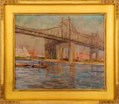 The Queensboro Bridge by Louis Aston Knight, 1941, Oil on Canvas, sold Apr 2024