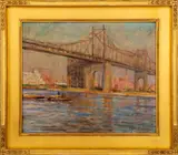 The Queensboro Bridge by Louis Aston Knight, 1941, Oil on Canvas, sold Apr 2024