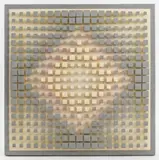 Attributed Atmosphere Chromoplastique Assemblage Sculpture by Luis Tomasello, oil on wood mounted on masonite, sold Apr 2024