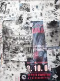 Untitled (Mobb Depp) by Josh Smith, 2004, Mixed Media Collage and Acrylic on Wood Panel, sold May 2024