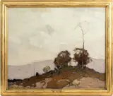 Hilltops by Chauncey Foster Ryder, 1910s, Oil on Board, sold May 2024