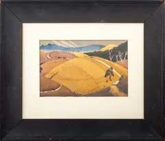 Mountainous Landscape Scene by Ethel Spowers, 1937, Watercolor on Paper, sold May 2024