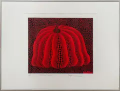 Pumpkin 2000 (Red) by Yayoi Kusama, 2000, Screenprint in Black and Red on Wove Paper, sold May 2024