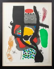 Le Caissier" [The Cashier] by Joan Miró, 1969, Aquatint in Colors with Carborundum, sold May 2024