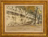 Berges de Seine by Isamu Hirakawa, 1968, Oil on Burlap, sold May 2024