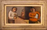 Interior Scene by Arnaldo Miccoli, Oil on Canvas, sold May 2024