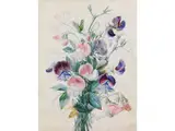 Bukett Edelwicken by Ange Louis Guillaume Lesourd de Beauregard, gouache, offered Jul 2015