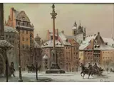 Stadtansicht vom Winterlichen Warschau by Władysław Chmieliński, oil on canvas, sold Apr 2020