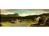 Bergige Landschaft mit see by Albert August Zimmermann, 1808 Zittau – 1888 München, oil on panel, offered Jun 2019