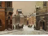Warschau im Winter by Władysław Chmieliński, oil on canvas, sold Apr 2020