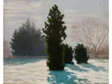 Winterlandschaft by Samu Börtsök, oil on canvas, offered Sep 2015