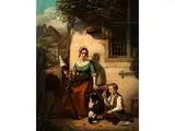 Genrebild mit Darstellung Einer Jungen Mutter by Monogrammist des 19. Jahrhunderts, oil on panel, offered Sep 2016