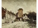 Mit Tordurchfahrt by Adrianus Eversen, oil on panel, offered Apr 2016