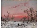 Rötliche Wintersonne by Adolf Stademann, oil on canvas, sold Sep 2025